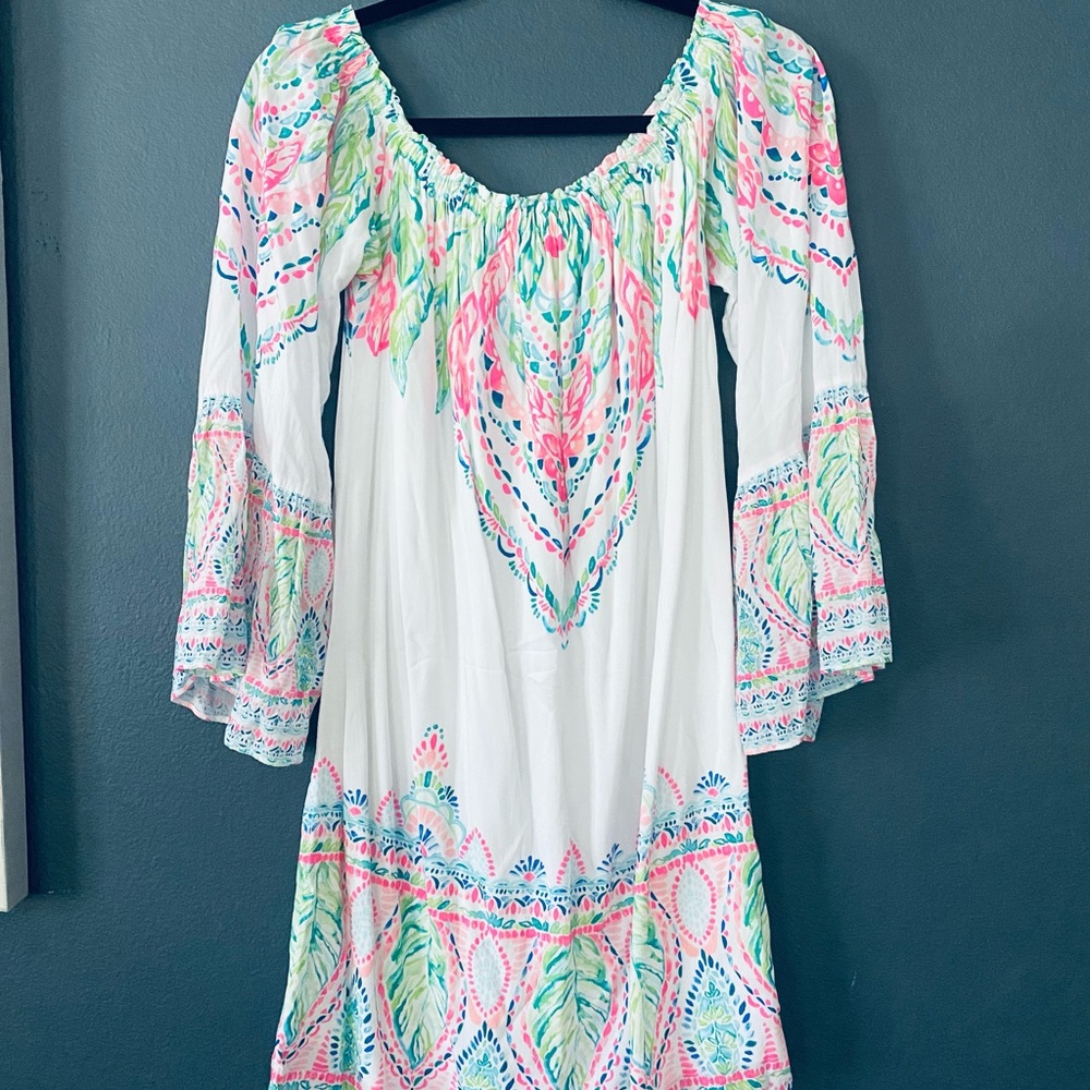 NWOT Lilly Pulitzer Nevie Off The Shoulder Dress small coconut